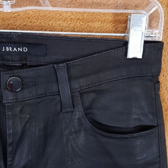 J BRAND Jeans Womens Size 27 Black Out Lace Hem Crop Stretch Denim SELENA - Picture 5 of 10